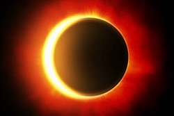 image of almost complete solar eclipse
